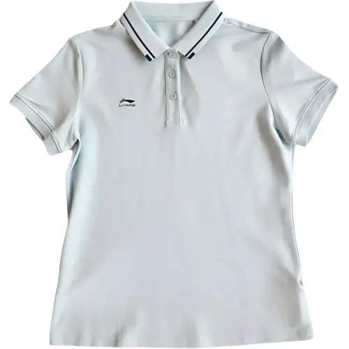 Li Ning Polo Shirts Women's Gray Polo Collar Moderate Straight Fit
