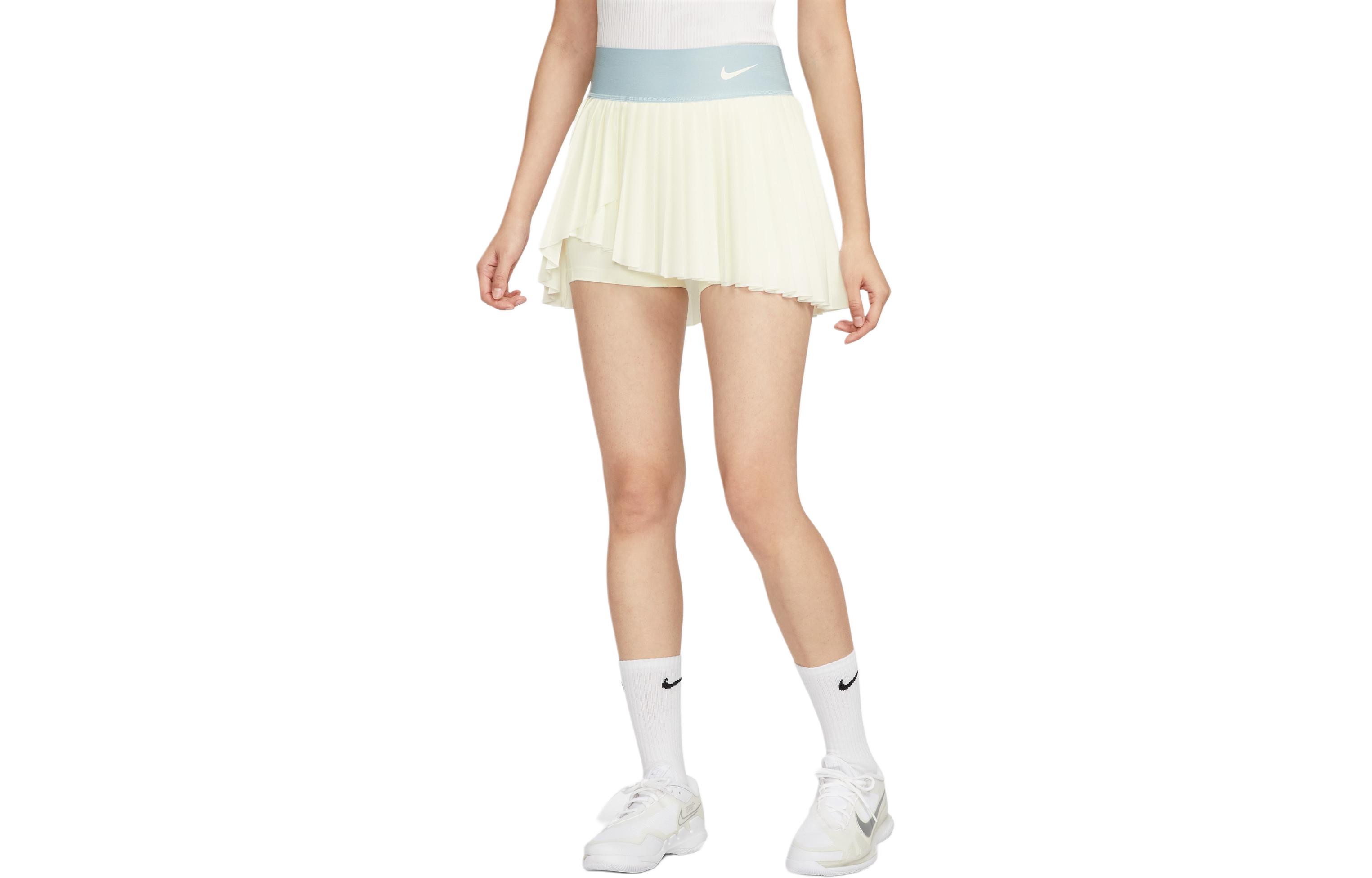 Nike SS24 ADVANTAGE DRI FIT Casual Short Skirts Women’s Sail White/Joy Ocean Blue