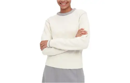 UNIQLO Sweaters Women's White Crew Neck Moderate Other