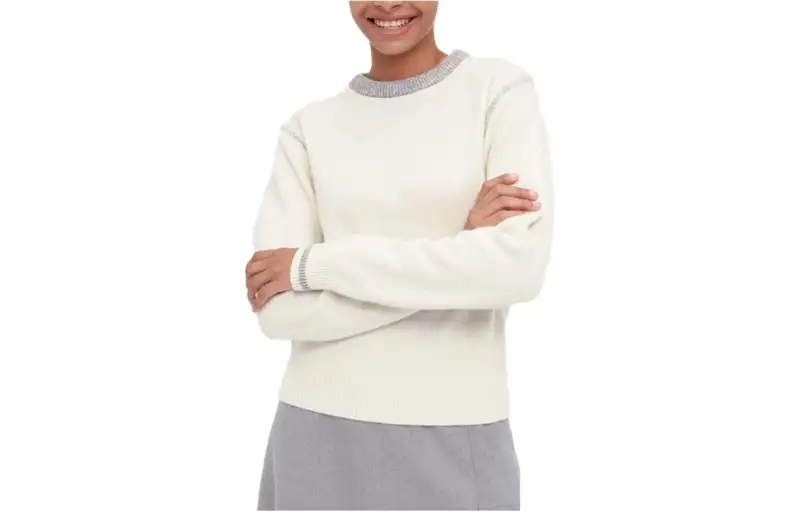 UNIQLO Sweaters Women's White Crew Neck Moderate Other