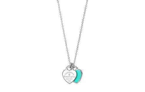 TIFFANY & CO. Return To Tiffany Collection 925 Sterling Silver With Enamel Diamond Necklaces Women's