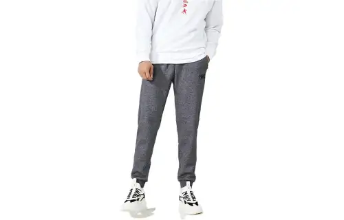 ANTA Variety Training Collection Knitted Sweatpants Men's Gray Thickened Cuffed Pants
