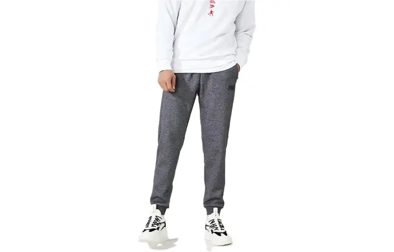 ANTA Variety Training Collection Knitted Sweatpants Men's Gray Thickened Cuffed Pants