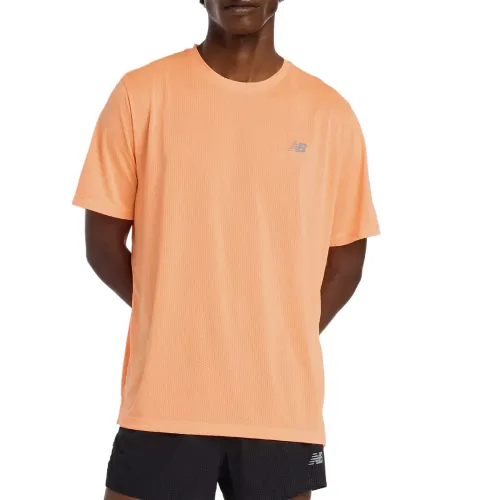 New Balance ICEX T Shirts Men's Orange Crew Neck