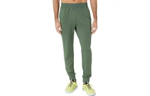 ASICS BRUSHED Casual Pants Men's Green Moderate Cuffed Pants