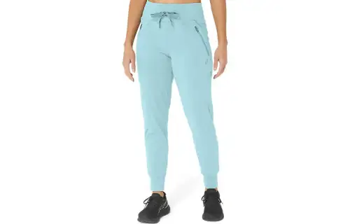 ASICS Knitted Sweatpants Women's Blue Moderate Cuffed Pants