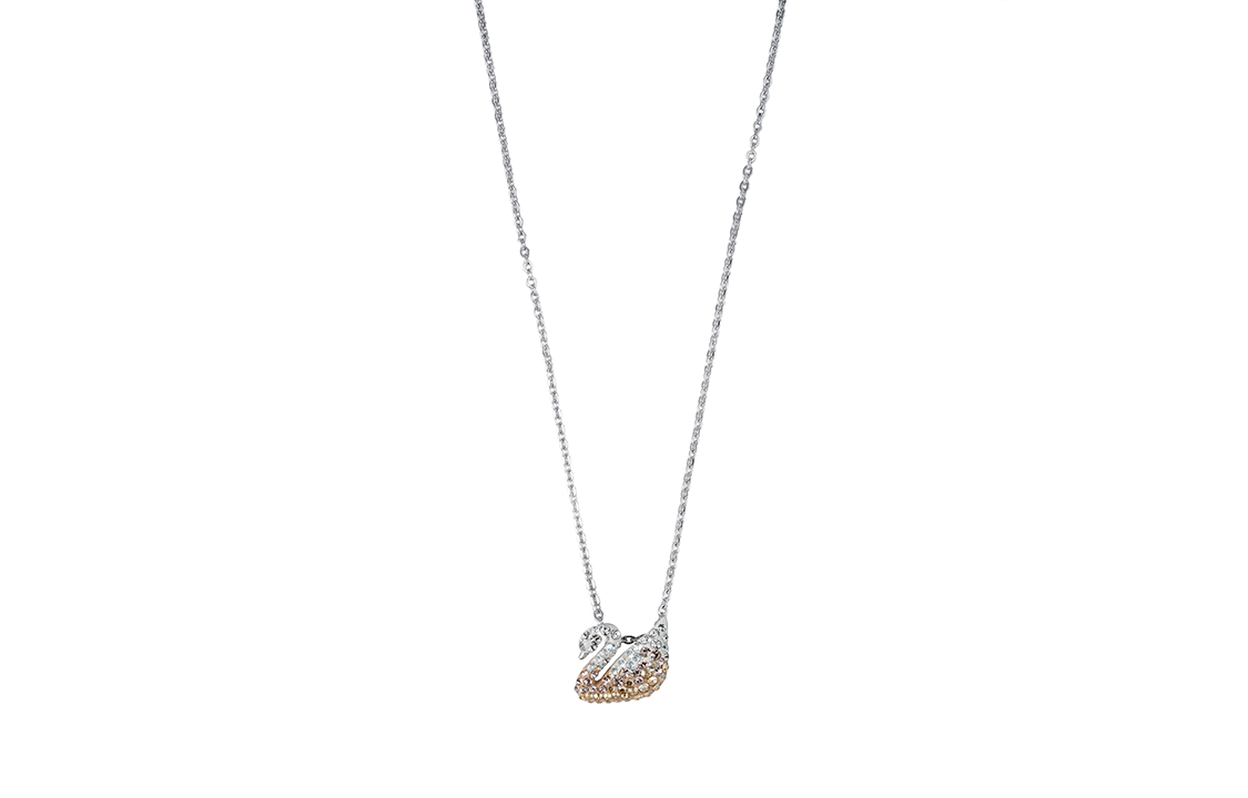 Swarovski Swarovski Swan Труба Лебедь Кристалл копия Хрустальное каменное ожерелье женский Градиент желтый