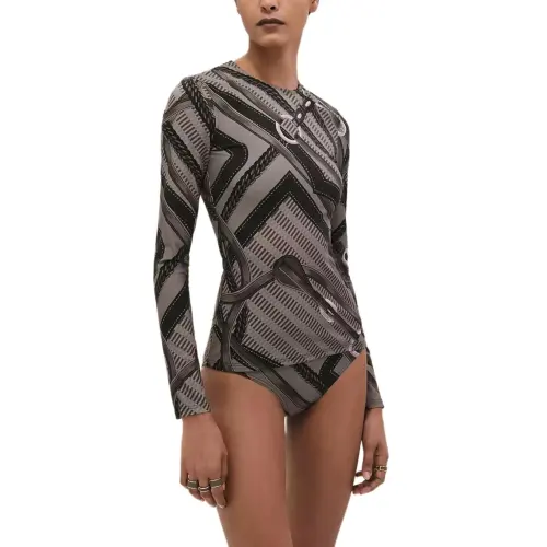 HERMES Swimsuit Set Women's Smoky Brown