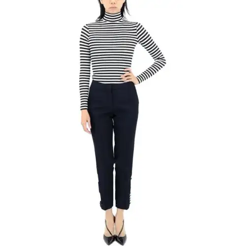 Burberry Casual Pants Women's Black Moderate Tapered Pants
