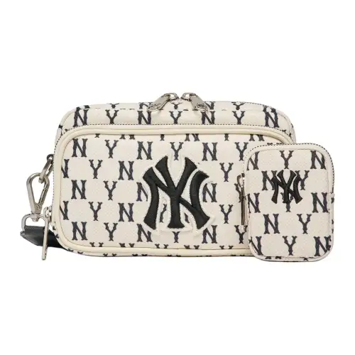 MLB Monogram Collection Polyester Shoulder Bag, Crossbody Bag Mini Unisex Black White