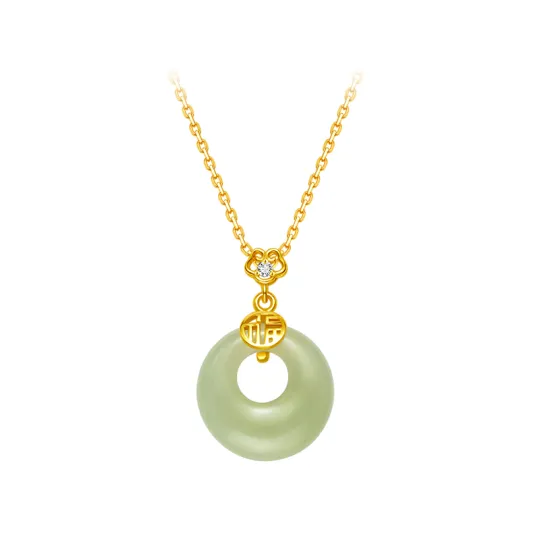 AGOVSKI Hetian Jade Necklaces Green Jade Unisex