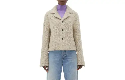 Bottega Veneta Jackets Women's Beige Lapel Moderate Other