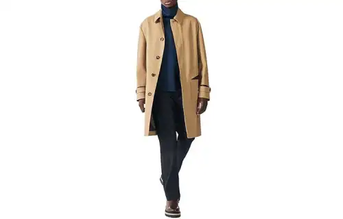 HERMES Trench Coats Men's Camel Lapel Moderate Other