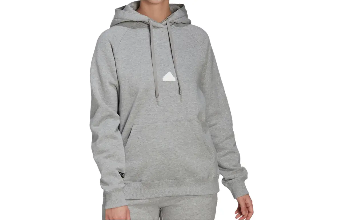 Adidas Sweatshirts Women's Light Gray Hooded Moderate Straight Fit