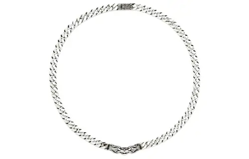 GUCCI 925 Sterling Silver Necklaces Unisex Silver