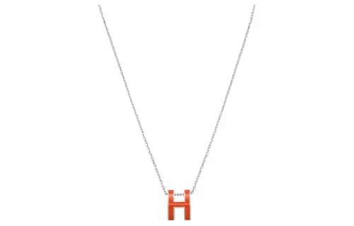 HERMES POP H Metal Necklaces Women's Silver Chain