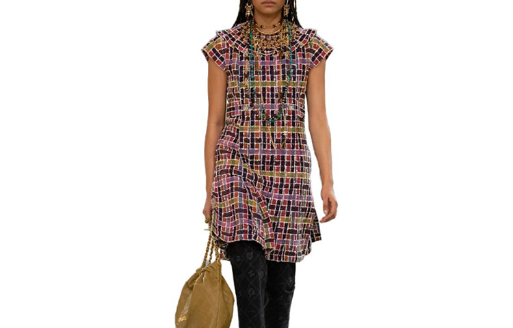 CHANEL SS23 Short Sleeved Dress Women's Multicolor