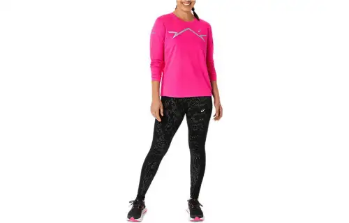 ASICS LITE SHOW T Shirts Women's Pink Crew Neck Moderate Other