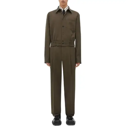 Bottega Veneta Jackets Men's Brown Pointed Collar Moderate Other