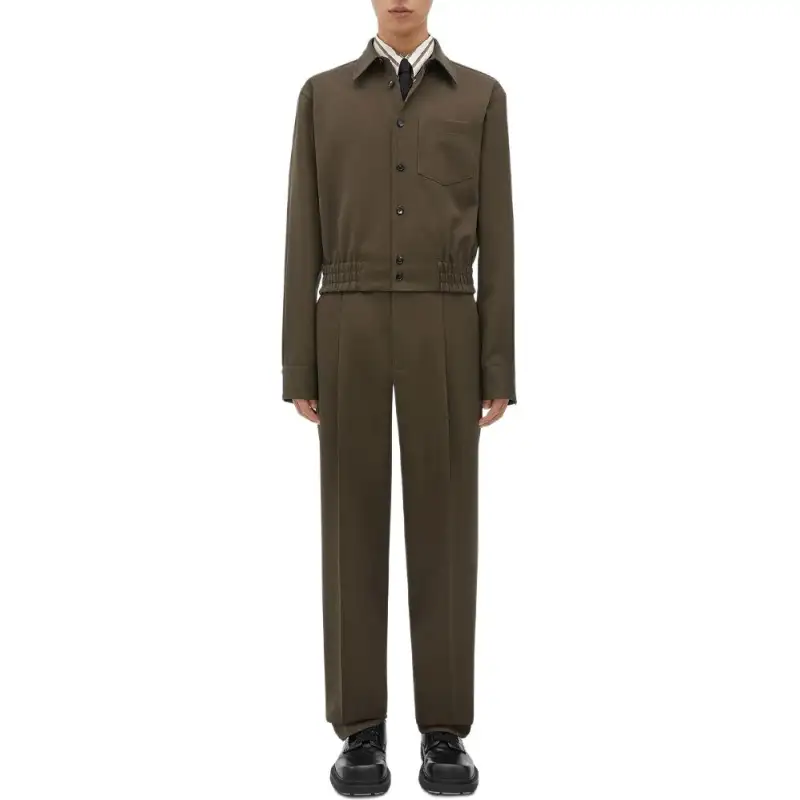 Bottega Veneta Jackets Men's Brown Pointed Collar Moderate Other