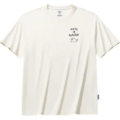 Anta x HAIBAOKANKAN,LIANMINGKUAN Life Collection T Shirt Unisex Warm Jade White
