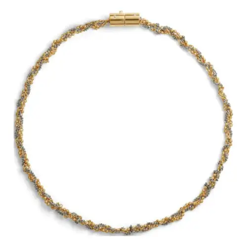 Bottega Veneta 925 Sterling Silver With 18K Gold Necklaces Women's Gold