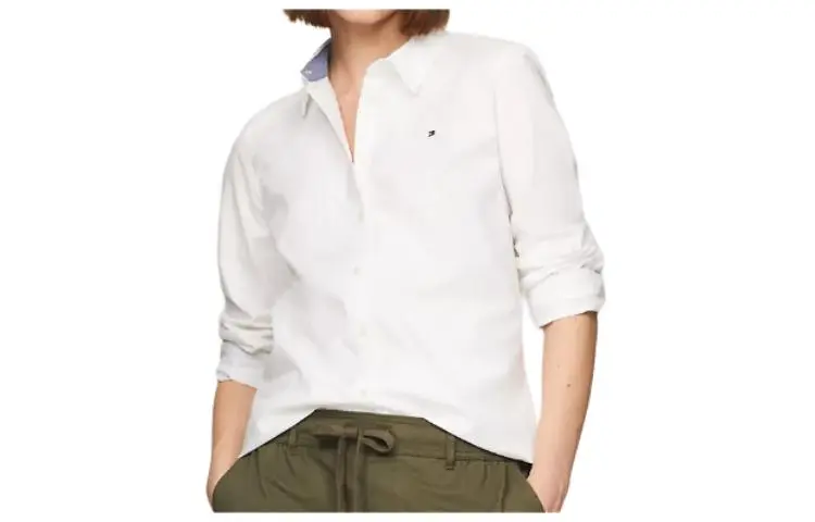 Tommy Hilfiger Regular Fit Stretch Oxford Shirt Women's White