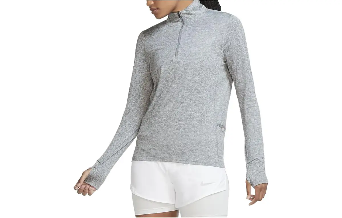 Nike T-Shirts Women's Smoke Gray Turtleneck Moderate Straight Fit