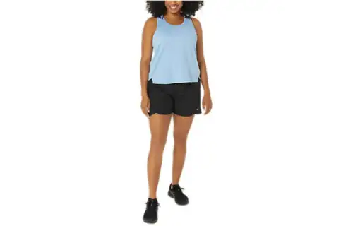 ASICS PR LYTE T Shirts Women's Blue Crew Neck Moderate Straight Fit