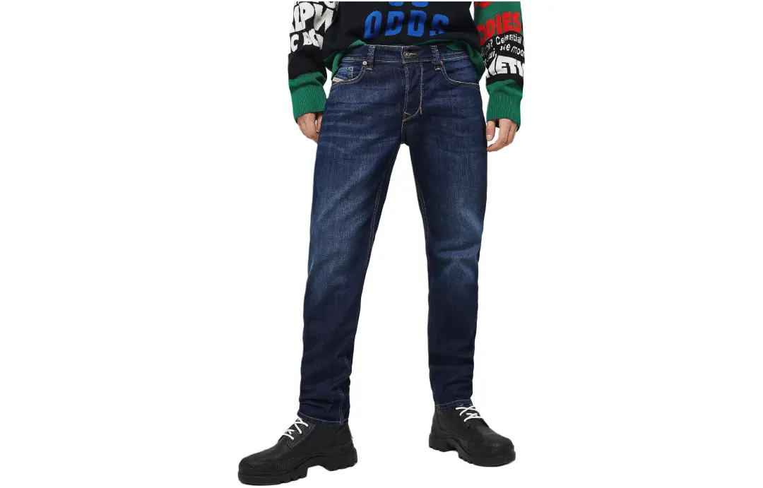 DIESEL Jeans Men's Dark Blue Moderate Tapered Pants