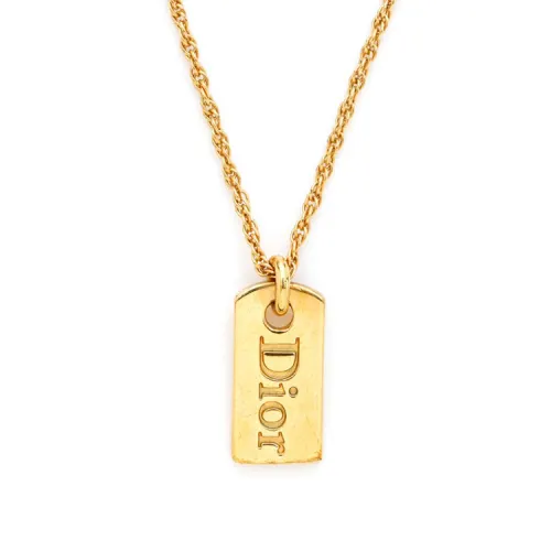 Dior 1980-1990 logo-plate necklace