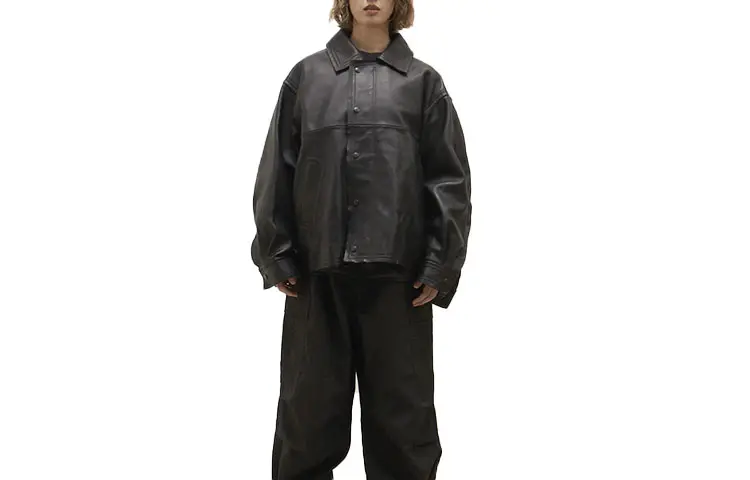 Converse TOKYO × Schott FW23 Leather Jacket Unisex Black