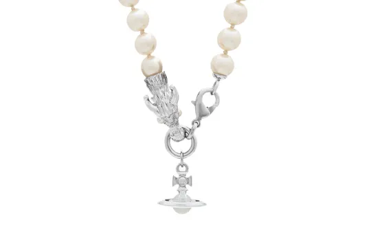 Vivienne Westwood Pearl Necklaces Unisex Silver
