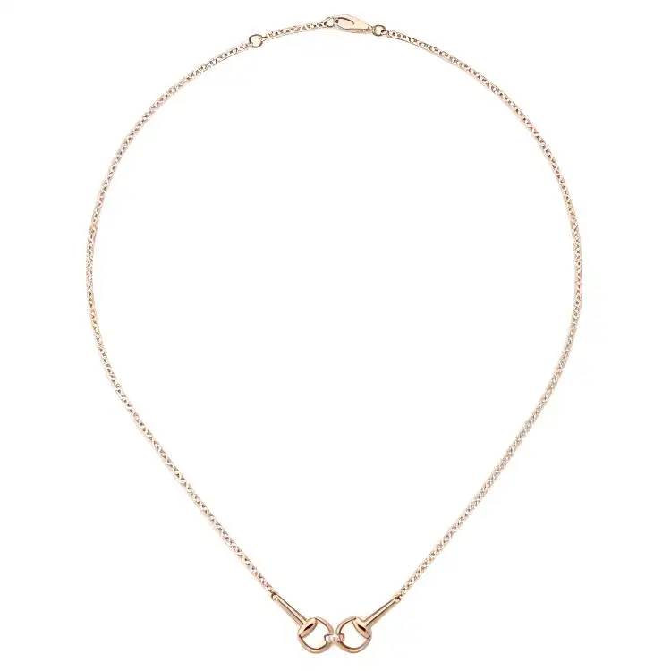 GUCCI Horsebit 18k Diamond Chain Necklace