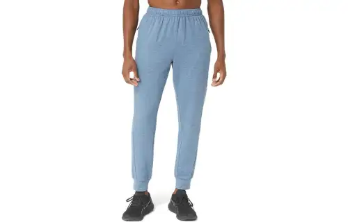 ASICS Knitted Sweatpants Men's Steel Blue Moderate Cuffed Pants
