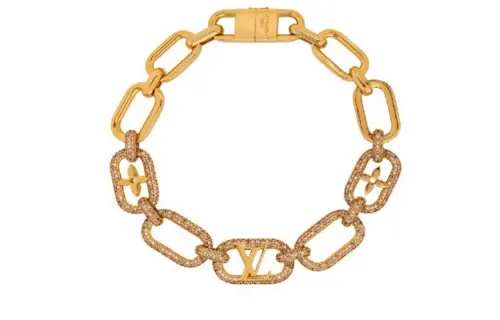 LOUIS VUITTON My LV Chain Metal, Diamond Necklaces Women's Gold