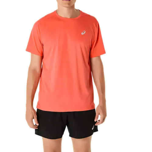 ASICS T Shirts Men's Orange Crew Neck Moderate Straight Fit