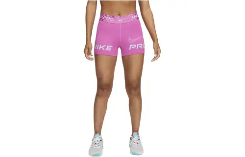 Nike Mid Rise 3' Graphic Training Shorts Sports Shorts Women's Fuchsia