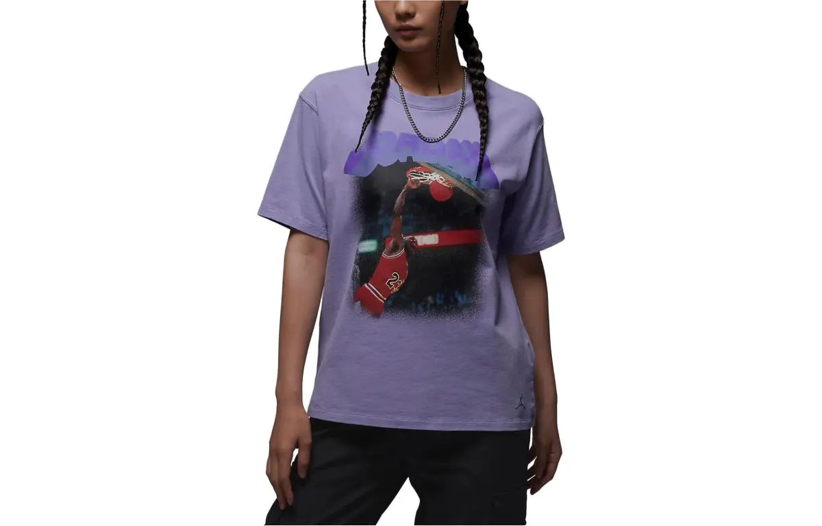 Jordan Drop Shoulder Sleeve T Shirt Women's Purple