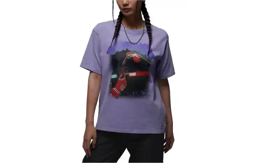Jordan Drop Shoulder Sleeve T Shirt Women's Purple