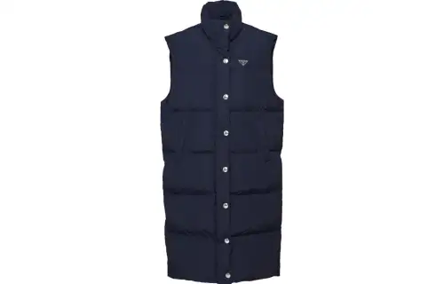 Prada triangle-logo padded long vest
