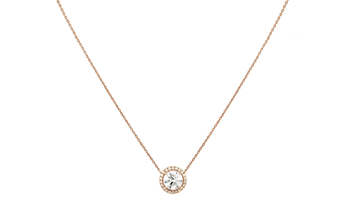 Cartier, stone inlay, diamond golden necklace for men and women, 750 sample gold, for beloved, pink gold