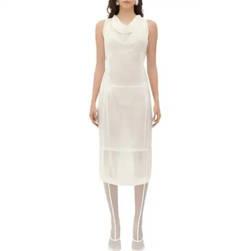 Bottega Veneta Sleeveless Dresses Women's White Moderate Mid Length