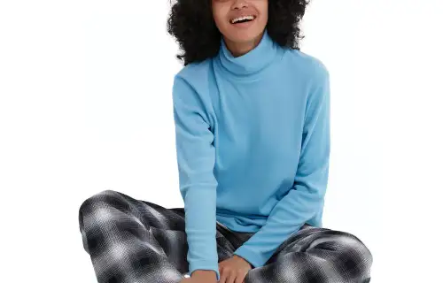 UNIQLO Knitwear Women's Lake Blue Turtleneck Moderate Other