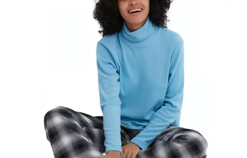 UNIQLO Knitwear Women's Lake Blue Turtleneck Moderate Other
