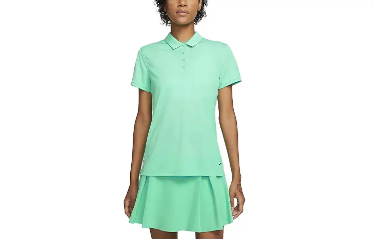Nike Polo Shirts Women's Light Mint Polo Collar Moderate Straight Fit