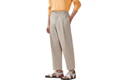 HERMES Casual Pants Men's Khaki Moderate Straight Fit Pants