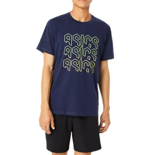 Asics Hex Graphic T Shirt Men's Navy Blue