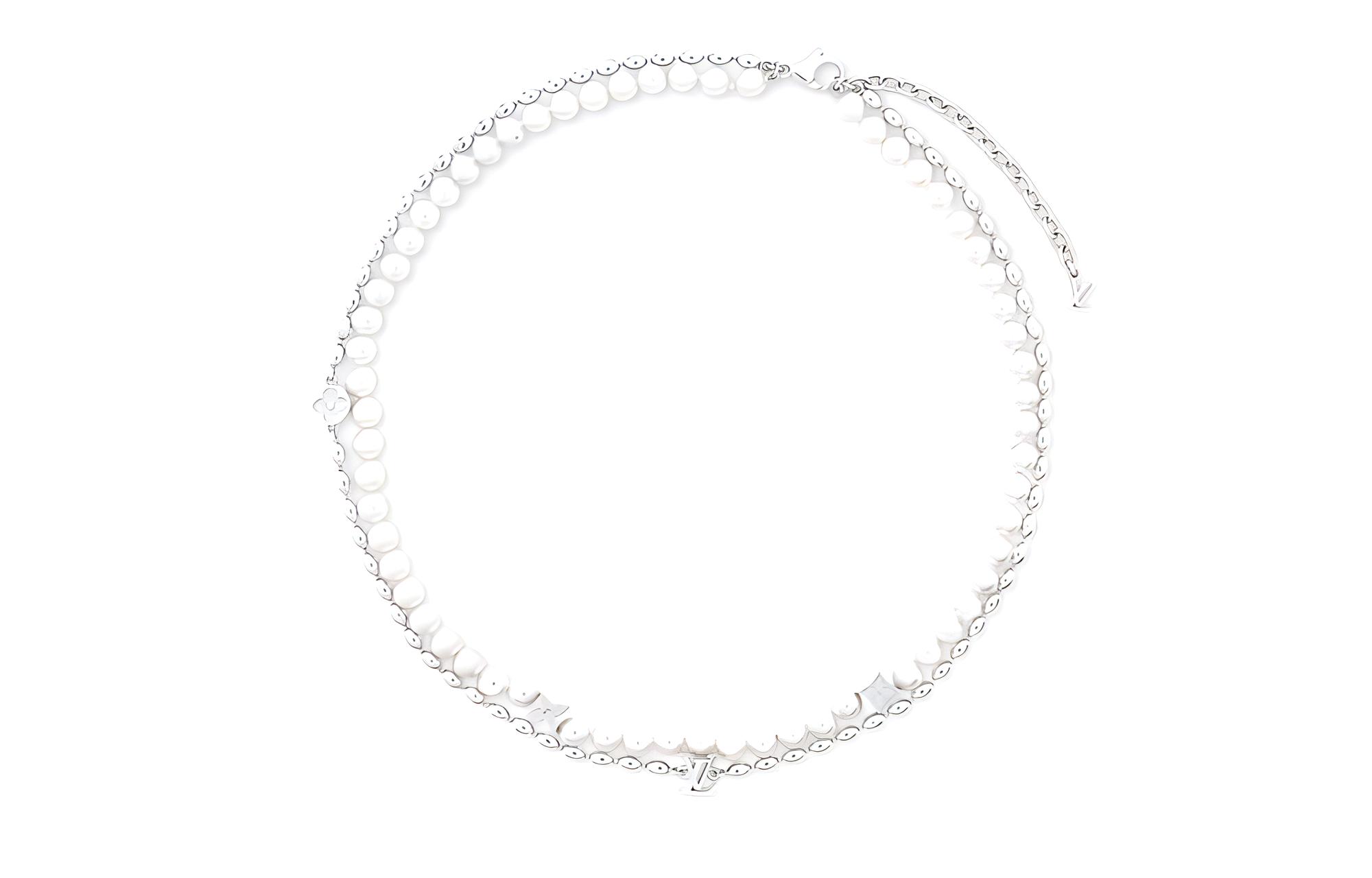 Мужская цепочка Louis Vuitton PEARLS FUSION (серебристая)