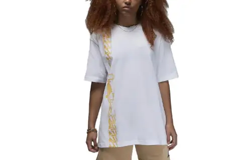 Jordan Drop Shoulder Sleeve T Shirt Women's White